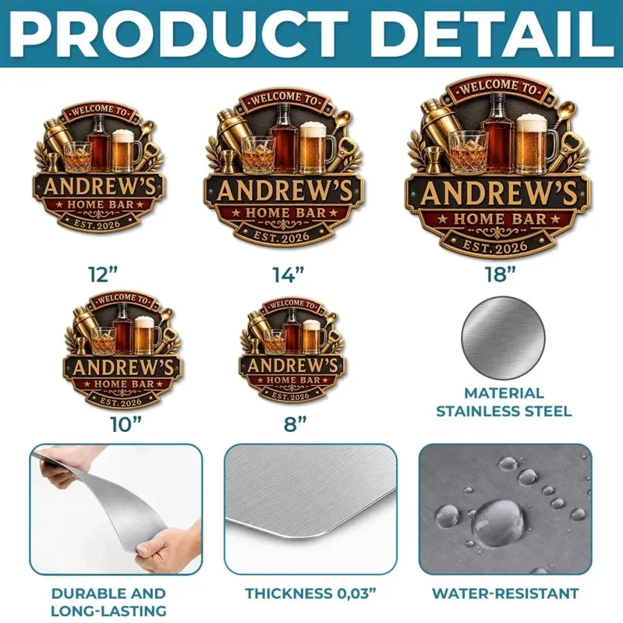 Custom Bar Shaped Metal Sign