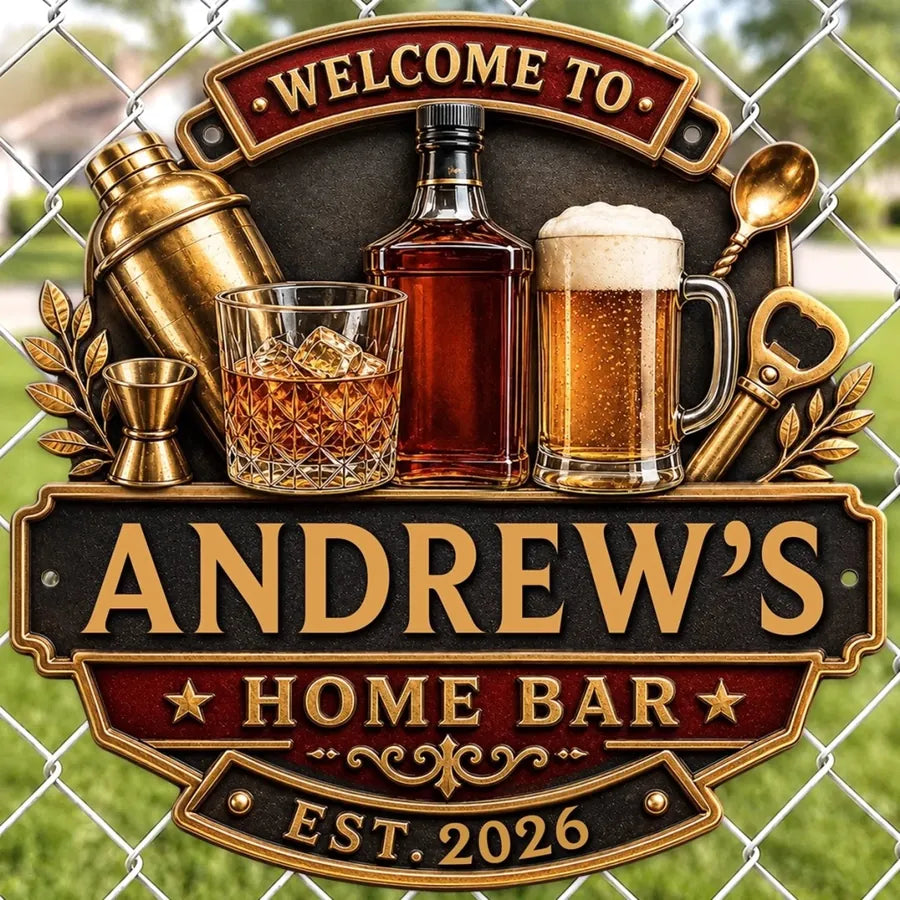 Custom Bar Shaped Metal Sign
