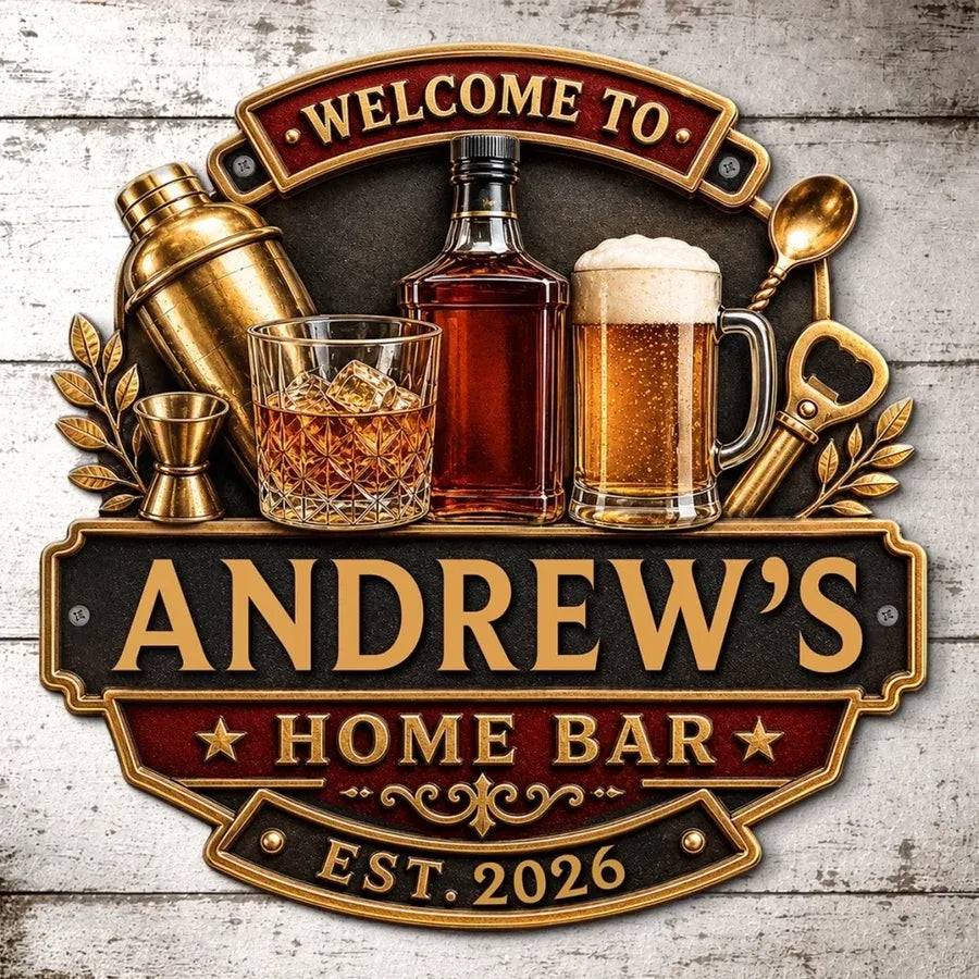 Custom Bar Shaped Metal Sign