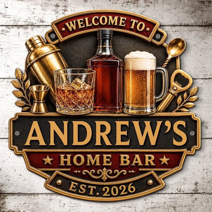 Custom Bar Shaped Metal Sign