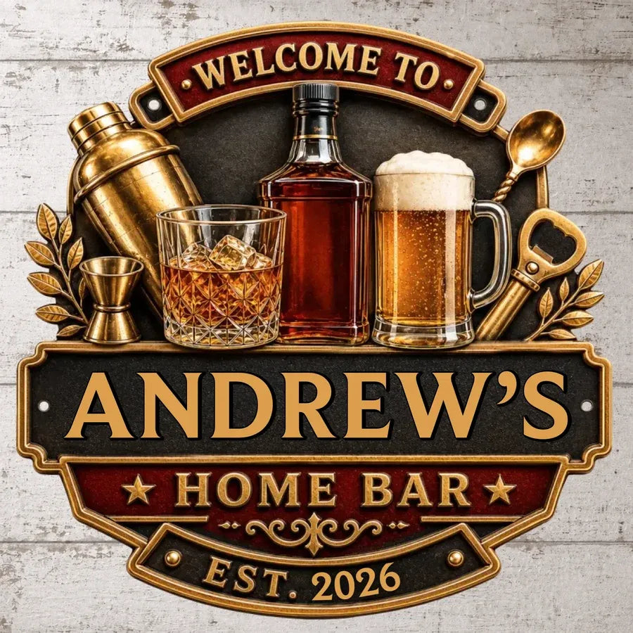 Custom Bar Shaped Metal Sign