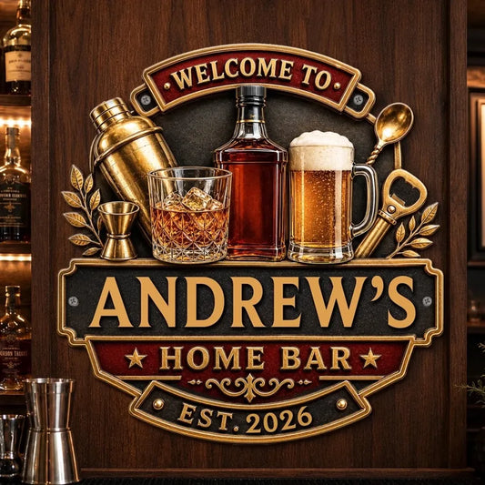 Custom Bar Shaped Metal Sign