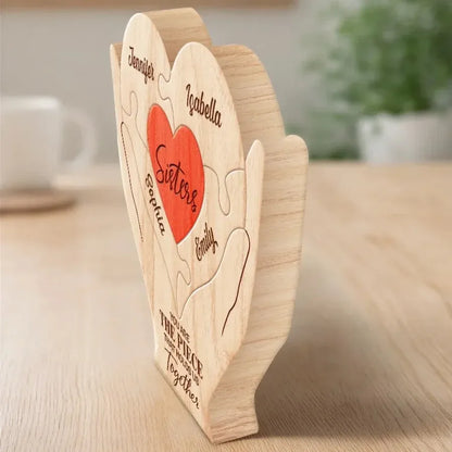 Custom Besties Heart Wooden Puzzle