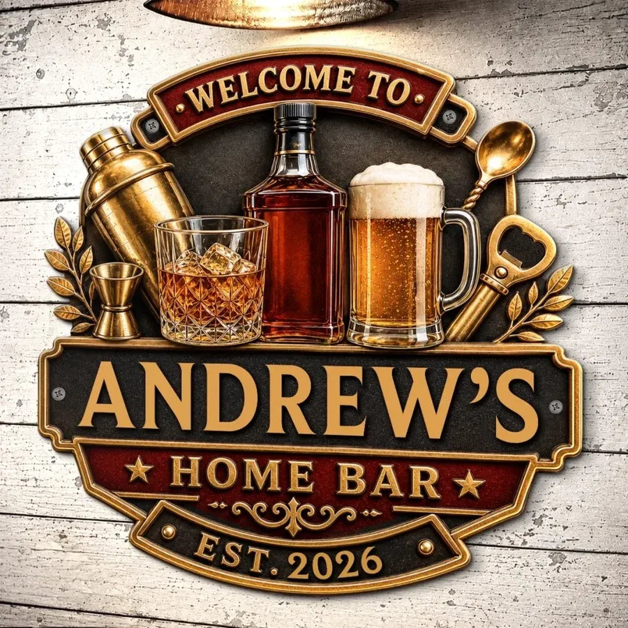 Custom Bar Shaped Metal Sign
