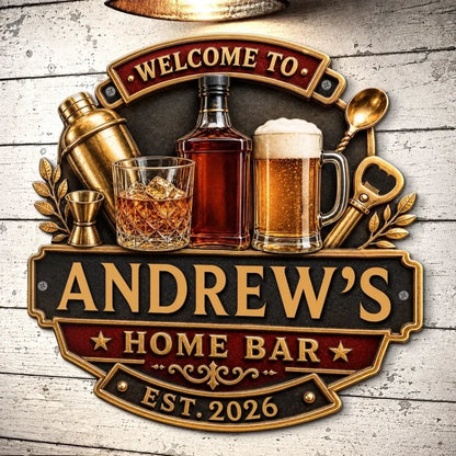 Custom Bar Shaped Metal Sign